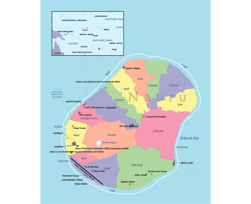 瑙鲁行政区划图图片
