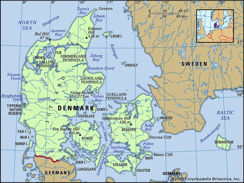 丹麦地图图片